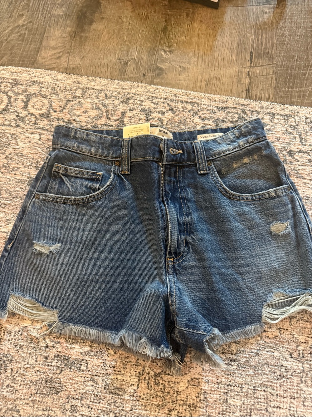 Cotton On Distressed Blue Denim Jean Shorts